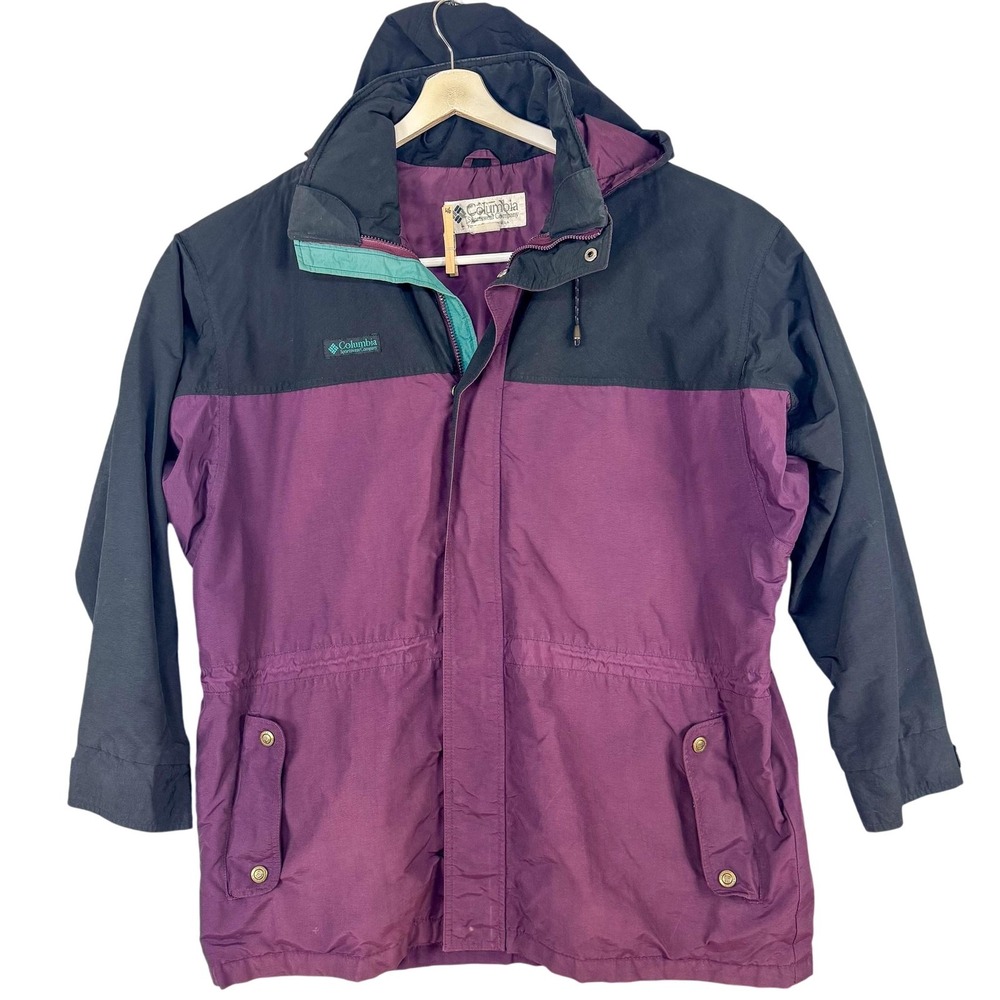 Vintage Columbia Mens Purple Black‎ Hooded Cornice Insulated 90s Ski Jacket XL